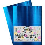 Artlantis Oluklu Mukavva 50 x 70 cm 2 Adet Metalik Mavi