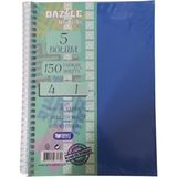 Artlantis Orta Boy 4+1 Ayraçlı Defter 5 Konulu 150 Yaprak 1 Adet 4 Kareli 1 Çizgili Spralli Plastik Kapak Seperatörlü 18x25 cm (Mavi)