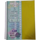 Artlantis Orta Boy 4+1 Ayraçlı Defter 5 Konulu 150 Yaprak 1 Adet 4 Kareli 1 Çizgili Spralli Plastik Kapak Seperatörlü 18x25 cm (Sarı)