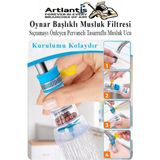 Artlantis Oynar Başlıklı Musluk Filtresi 3 Adet Musluk Başlıgı Sıçramayı Önleyen Pervaneli Tasaruflu Batarya Ucu Mutfak Banyo - Renkli - Standart