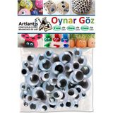 Artlantis Oynar Göz Seti Siyah 8 mm 10 mm 12 mm 150 Li 1 Paket Oynayan Göz Karışık Hobi Tasarım Anasınıfı Kreş Etkinlik Elişi - 8 - 10 - 12 mm