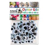 Artlantis Oynar Göz Seti Siyah 8 mm 10 mm 12 mm 150 li 1 Paket Oynayan Göz Karışık Hobi Tasarım Anasınıfı Kreş Etkinlik Elişi