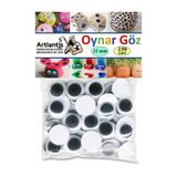 Artlantis Oynar Göz Siyah 12 mm 150 li 1 Paket Oynayan Göz 12mm Hobi Tasarım Anasınıfı Kreş Etkinlik Elişi