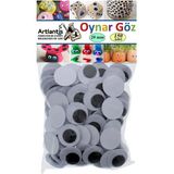 Artlantis Oynar Göz Siyah 20 mm 150 li 1 Paket Oynayan Göz 20mm Hobi Tasarım Anasınıfı Kreş Etkinlik Elişi