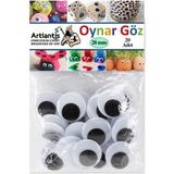 Artlantis Oynar Göz Siyah 28 mm 20 li 1 Paket Oynayan Göz 28mm Hobi Tasarım Anasınıfı Kreş Etkinlik Elişi