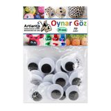 Artlantis Oynar Göz Siyah 28 mm 50 li 1 Paket Oynayan Göz 28mm Hobi Tasarım Anasınıfı Kreş Etkinlik Elişi