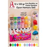 Artlantis Oyun Hamuru 12 Renk 1 Paket Monalisa 12 Li Ana ve Pastel Oyun Hamuru Kurumaya Karşı Dirençli Okul Öncesi Kreş Yumuşak - Çok Renkli - 1440gr - Standart