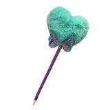 Artlantis Papyonlu Kalp Ponponlu Peluş Kurşun Kalem 1 Adet Peluş Tüylü Kalp Ponpon Kurşun Kalem Hediye Kalem Tüylü Sevimli Kalem