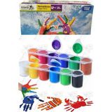 Artlantis Parmak Boya 12 Renk 1 Adet Fix Point 25 ml 12 Li Parmak Boyası Resim Dersi Su Bazlı Resim Okul Öncesi Kreş Anasınıfı - Çok Renkli - Standart