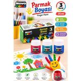 Artlantis Parmak Boya 3 Renk 1 Adet Nova Color 25 ml 3 Lü Parmak Boyası Resim Dersi Su Bazlı Resim Okul Öncesi Kreş Anasınıfı - Çok Renkli - Standart