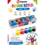 Artlantis Parmak Boya 6 Renk 1 Adet Fix Point 25 ml 6 Lı Parmak Boyası Resim Dersi Su Bazlı Resim Okul Öncesi Kreş Anasınıfı - Çok Renkli - Standart