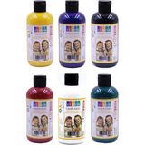 Artlantis Parmak Boyası 250 gr 6 Adet Çocuklar Için Yıkanabilir Parmak Boya Südor Okul Hobi Kreş Etkinlik Kırmızı Sarı Mavi Yeşil - Karışık-Çok Renkli - Standart