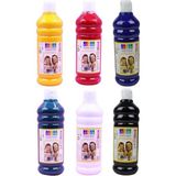 Artlantis Parmak Boyası 500 gr 6 Adet Çocuklar Için Yıkanabilir Parrmak Boya Südor Okul Hobi Kreş Etkinlik Kırmızı Sarı Mavi Yeşil - Karışık-Çok Renkli - Standart
