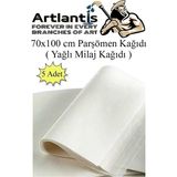 Artlantis Parşömen Kağıdı Milaj Kağıdı 70X100 cm 5 Adet Yağlı Çizim Kağıdı Parşumen Ince Kopya Kağıdı - Krem
