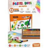 Artlantis Pastel Boya 12 Renk 1 Paket Silka Pastel Boya 12 Li Karton Kutulu Parlak Canlı ve Örtücü Renkler Yerli Üretim - Çok Renkli