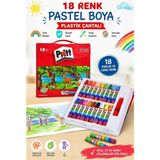 Artlantis Pastel Boya 18 Renk Plastik Çantalı 1 Paket Pritt Pastel Boya 18 Li Çantalı Parlak Canlı ve Örtücü Renkler - Çok Renkli