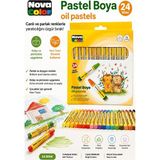 Artlantis Pastel Boya 24 Renk 1 Paket Nova Color Pastel Boya 24 Lü Karton Kutulu Parlak Canlı ve Örtücü Renkler - Çok Renkli