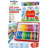 Artlantis Pastel Boya 24 Renk 1 Paket Pensan Pastel Boya 24 Lü Karton Kutulu Parlak Canlı ve Örtücü Renkler - Çok Renkli