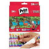 Artlantis Pastel Boya 24 Renk 1 Paket Pritt Pastel Boya 24 lü Karton Kutulu Parlak Canlı ve Örtücü Renkler
