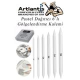 Artlantis Pastel Dağıtıcı Gölgelendirme Kalemi 6 Lı 1 Paket Ve 1 Adet Hamur Silgi Kaynaştırma Kalemi Kara Kalem Dağıtıcı Kalem Kağıt Kalem