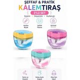 Artlantis Pastel Renkli Kalemtraş 3 Adet Keyroad 972414 Şeffaf Hazneli Üç Gözlü Kalem Açacağı Plastik Kalemtıraş Kalem Traş Okul - Çok Renkli - Standart