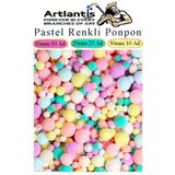 Artlantis Pastel Renkli Pon Pon 10 20 30 mm 85 li 1 Paket Peluş Ponpon Tüylü Ponpon Okul Öncesi Kreş El İşi Ho