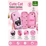 Artlantis Pembe Kabartmalı Bölmeli Kalemlik 1 Adet P-5922 Kız Çocuk Okul Kalem Kutusu 3 Boyutlu Sevimli Karika