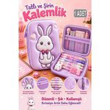 Artlantis Pembe Kabartmalı Bölmeli Kalemlik 1 Adet P-5984 Kız Çocuk Okul Kalem Kutusu 3 Boyutlu Fermuarlı Hediyelik - Gri