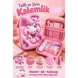 Artlantis Pembe Kabartmalı Bölmeli Kalemlik 1 Adet P-5984 Kız Çocuk Okul Kalem Kutusu 3 Boyutlu Fermuarlı Hediyelik