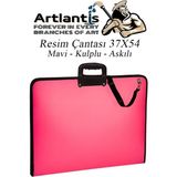 Artlantis Pembe Resim Çantası Fermuarlı Kulplu 37X54 cm 1 Adet Teknik Resim Dosya Çantası 35X50 cm Askılı Proje Çantası Okul Sınıf - Standart - 35x50cm