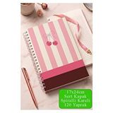 Artlantis Pembe Sert Kapak Spiralli Kareli Defter 17X24CM 120 Yaprak 1 Adet Not Defteri Okul Büro Ofis Defteri - Mavi
