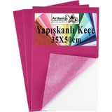 Artlantis Pembe Yapışkanlı Keçe 35X50 cm 3 Adet 2.0 mm Kendinden Yapışkanlı Renkli Hobi Keçesi Elişi Keçe Kumaşı Anasınıfı - Standart