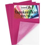 Artlantis Pembe Yapışkanlı Keçe 50X70 cm 3 Adet 2.0 mm Kendinden Yapışkanlı Renkli Hobi Keçesi Elişi Keçe Kumaşı Anasınıfı - Standart