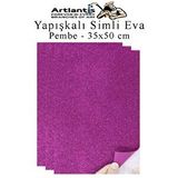 Artlantis Pembe Yapışkanlı Simli Eva 35x50 Cm 3 Adet Simli Yapışkanlı Eva Süngeri Okul Kreş Anasınıfı Elişi Etkinlikleri Hobi