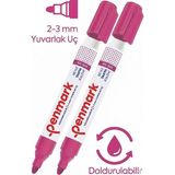 Artlantis Pembe Yazı Tahta Kalemi 2 Adet Doldurulabilir Tahta Kalemi Okul Sınıf Öğretmen Beyaz Yazı Tahtası Kalemi Canlı Renk - 1 - Standart