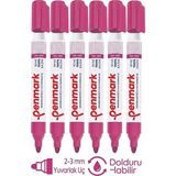 Artlantis Pembe Yazı Tahta Kalemi 6 Adet Doldurulabilir Tahta Kalemi Okul Sınıf Öğretmen Beyaz Yazı Tahtası Kalemi Canlı Renk - 1 - Standart