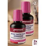 Artlantis Pembe Yazı Tahta Kalemi Mürekkebi 30 ml 2 Adet Penmark Tahta Kalemi Mürekkepi Kolay Silinebilir Doldurulabilir Canlı - Standart