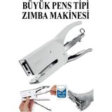 Artlantis Pens Zımba Makinesi 24/6 1 Adet Norex Pens Tipi Çelik Büyük Zımba Makinası 30 35 Sayfa Ofis Büro Okul Öğrenci Büyük Boy - Gri - Standart