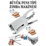 Artlantis Pens Zımba Makinesi 24/6 Ve 2 Adet Zımba Teli Norex Pens Tipi Çelik Büyük Zımba Makinası 30 35 Sayfa Ofis Büro Okul Gri