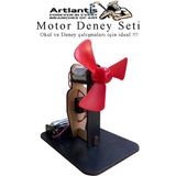 Artlantis Pervane Motor Deney Seti 1 Paket Dc Motor Anahtar Pil Yatağı Pervane Pil Iletken Kablo Okul Deney Seti - Renkli - Standart