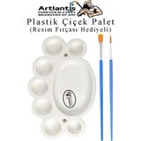 Artlantis Plastik Çiçek Palet 1 Adet Çiçek Boya Paleti 8 Hazneli 17 cm Resim Boyama Paleti Fırça Sanatsal Hobi - Standart - Çok Renkli