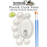 Artlantis Plastik Çiçek Palet 3 Adet Çiçek Boya Paleti 8 Hazneli 17 cm Resim Boyama Paleti Fırça Sanatsal Hobi - Standart - Çok Renkli