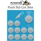 Artlantis Plastik Dişli Çark 10 Adet 1 Paket Dış Çapı 28 mm Iç Çapı 2 mm Okul Deney Motor Çarkı Palstik Dişliler - Beyaz - Standart