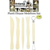 Artlantis Plastik Ebeşuar Seti 5 Li 1 Paket Plastik Modelleme Modelaj Seti Kil Seramik Oyma Modelleme Kalemi Seti - Natural