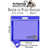 Artlantis Plastik Fermuarlı Proje Dosyası 25x35 cm 1 Adet Tutmaçlı 28x38 cm Resim ve Proje Ödev Dosyası El Tutmalı