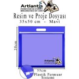 Artlantis Plastik Fermuarlı Proje Dosyası 35x50 cm 1 Adet Tutmaçlı 38x55 cm Resim ve Proje Ödev Dosyası El Tutmalı