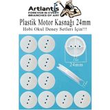 Artlantis Plastik Kasnak 24 mm 10 Lu 1 Paket Tekerlek Yuvarlak Kasnak Oyuncak Çıkrık Makara 2.4 cm Motor Kasnağı Deney Okul Hobi - Beyaz - Standart