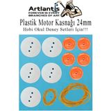Artlantis Plastik Kasnak 24MM ve 6.5mm 10 Lu 1 Paket Tekerlek Yuvarlak Kasnak Oyuncak Çıkrık Makara Motor Kasnağı Deney Okul Hobi - Beyaz - Standart