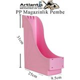 Artlantis Plastik Magazinlik 1 Adet Plastik Kutu Klasörü Magazinlik A4 Dosya ve Masa Düzenleyici Sınıf Ev Ofis Pembe
