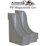 Artlantis Plastik Magazinlik Gri 2 Adet Plastik Kutu Klasörü Magazinlik A4 Dosya ve Masa Düzenleyici Sınıf Ev Ofis - Standart